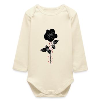 Blutige Rose - Baby Organic Langarmbody - Natur - Vorne