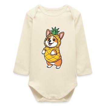 Déguisement Corgi Ananas - Body bébé manches longues biologique - écru doux - Devant