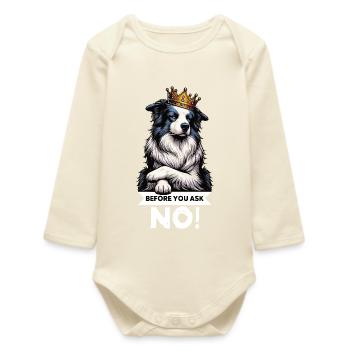 Before You Ask Border Collie Hütehund Collie  - Baby Organic Langarmbody - Natur - Vorne