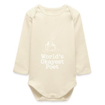 World's Okayest Poet Tee - Baby Organic Long-Sleeved Bodysuit - soft Ecru - Front