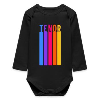 Chœur Voix Ténor Rayures Rétro - Body bébé manches longues biologique - noir - Devant