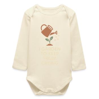 Humour de jardin drôle, amoureux des plantes, - Body bébé manches longues biologique - écru doux - Devant