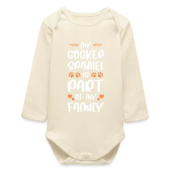 Mon Cocker Spaniel fait partie de la famille - Body bébé manches longues biologique - écru doux - Devant