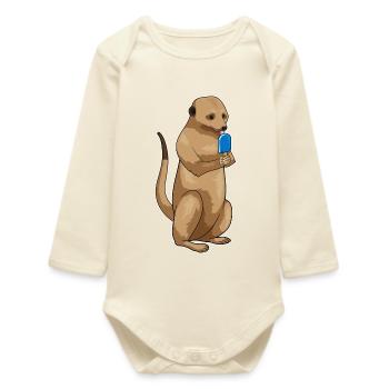 Meerkat popsicles - Baby Organic Long-Sleeved Bodysuit - soft Ecru - Front