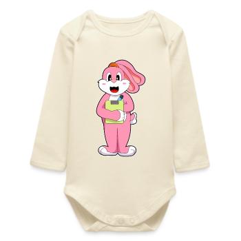 Bureau du Secrétaire Bunny Clipboard - Body bébé manches longues biologique - écru doux - Devant