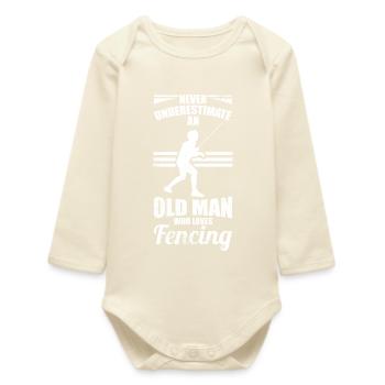 Fencing Grandfather - Baby Organic Long-Sleeved Bodysuit - soft Ecru - Front
