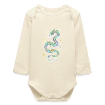 Soul Weaver Dragon Mystic Soul Spirit - Baby Organic Long-Sleeved Bodysuit - soft Ecru - Front