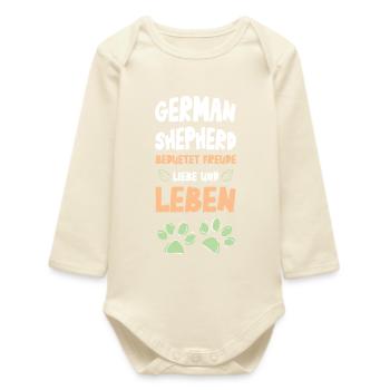 Berger allemand Joie de vivre - Body bébé manches longues biologique - écru doux - Devant
