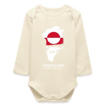 Grönland Polar Bär Flagge Arctic Nature Gift - Baby Organic Langarmbody - Natur - Vorne