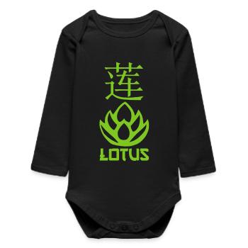 Green Lotus and Asia - Baby Organic Long-Sleeved Bodysuit - black - Front