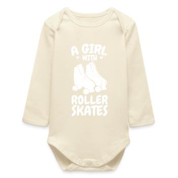 Roller skater - Baby Organic Long-Sleeved Bodysuit - soft Ecru - Front