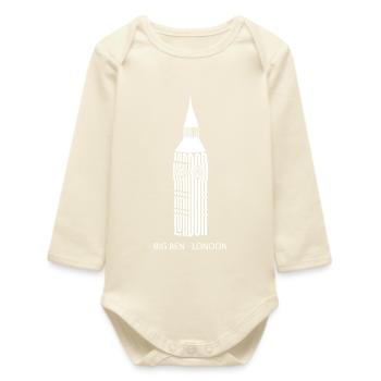 London England Capital Big Ben Londoner Tourists - Baby Organic Long-Sleeved Bodysuit - soft Ecru - Front