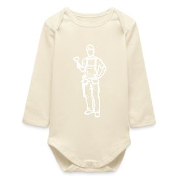 Plombier - Body bébé manches longues biologique - écru doux - Devant
