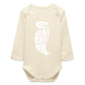 Weißer Stammesvogel - Baby Organic Langarmbody - Natur - Vorne