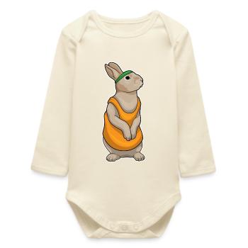 Coureur Bunny Jogger Sport - Body bébé manches longues biologique - écru doux - Devant