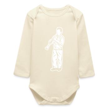 Clarinet Boy - Baby Organic Long-Sleeved Bodysuit - soft Ecru - Front