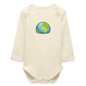 Crème glacée de la planète Terre - Body bébé manches longues biologique - écru doux - Devant