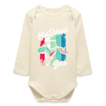 BMX vélo | Roue BMX | Cool BMX | Idée de cadeau - Body bébé manches longues biologique - écru doux - Devant