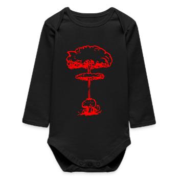 Champignon pollinique nucléaire (rouge) - Body bébé manches longues biologique - noir - Devant