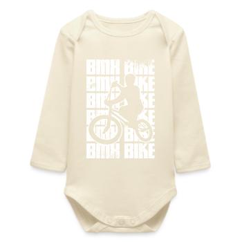 BMX Bike - Baby Organic Long-Sleeved Bodysuit - soft Ecru - Front