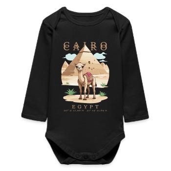 Le Caire, Égypte - Body bébé manches longues biologique - noir - Devant