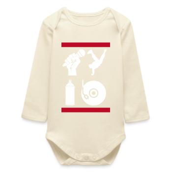 The 4 Elements of Hip-Hop - Baby Organic Long-Sleeved Bodysuit - soft Ecru - Front
