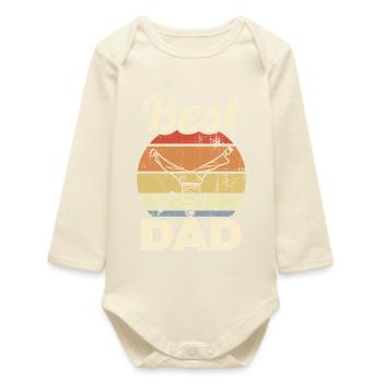 Best Breakdance Dad - Baby Organic Long-Sleeved Bodysuit - soft Ecru - Front