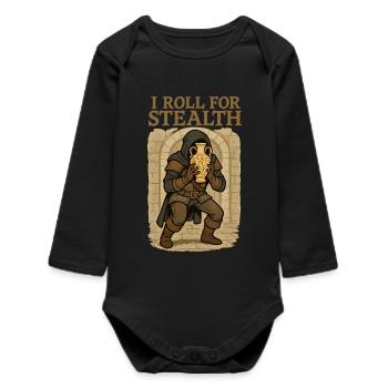 I Roll For Stealth Dieb mit Vase - Baby Organic Langarmbody - Schwarz - Vorne