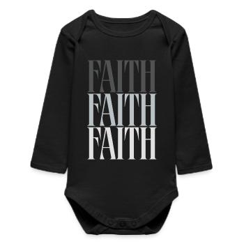 Glaubens Typografie Glaube macht Hoffnung - Baby Organic Langarmbody - Schwarz - Vorne