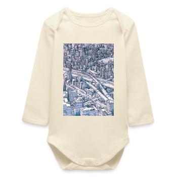 Central Park NYC - Baby Organic Long-Sleeved Bodysuit - soft Ecru - Front