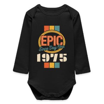 Legendary since 1975 - Baby Organic Long-Sleeved Bodysuit - black - Front