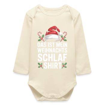 Mein Weihnachts Schlafshirt - Baby Organic Langarmbody - Natur - Vorne