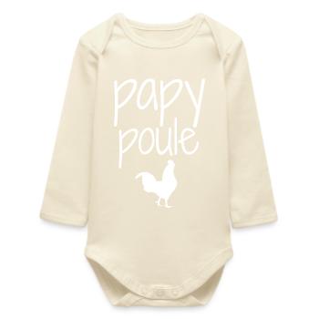 Grandpa Hen - Baby Organic Long-Sleeved Bodysuit - soft Ecru - Front