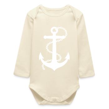 Anchor - Baby Organic Long-Sleeved Bodysuit - soft Ecru - Front
