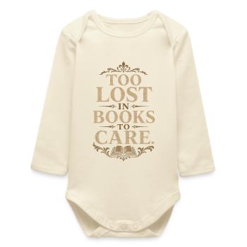 Dark Academia Book Love Vintage Reader - Baby Organic Long-Sleeved Bodysuit - soft Ecru - Front