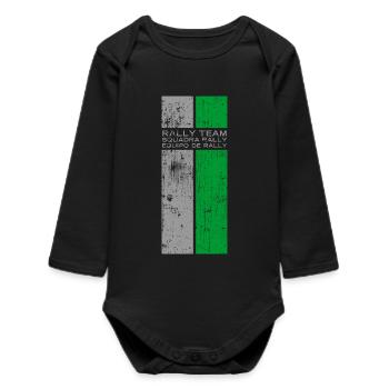 Rally Team Squadra Rally Classic Stripes Design - Baby Organic Langarmbody - Schwarz - Vorne