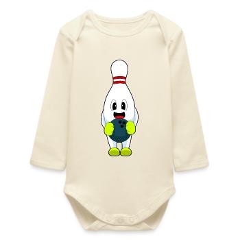 Bowling Bowlingkugel Pin - Baby Organic Langarmbody - Natur - Vorne