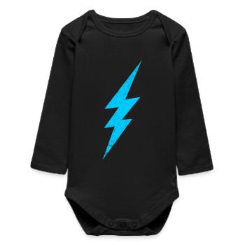 Lightning Energy Design - Baby Organic Long-Sleeved Bodysuit - black - Front