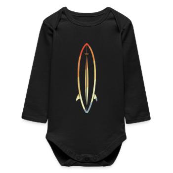 Planche de surf Croquis Vintage - Body bébé manches longues biologique - noir - Devant