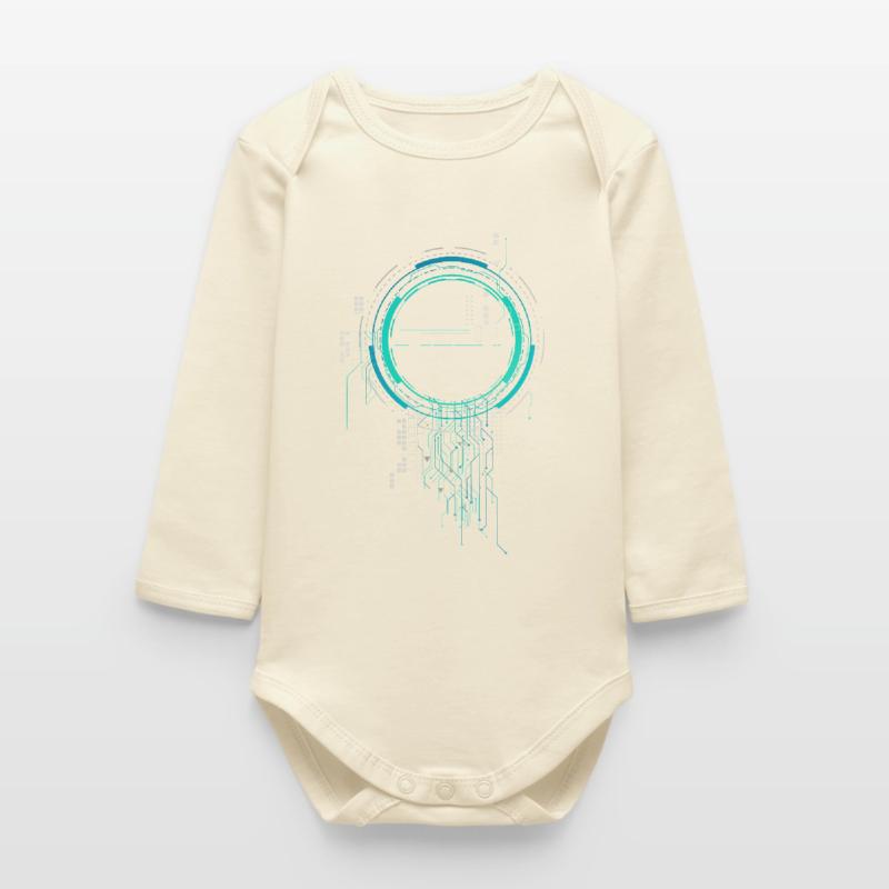 cpu pc nerd spaceship sci-fi core board lol cod Baby Organic Long-Sleeved Bodysuit