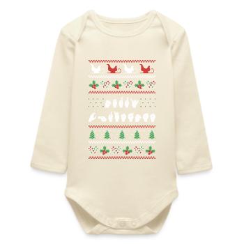 Joyeux Noël - ASL Langue des signes américaine I - Body bébé manches longues biologique - écru doux - Devant