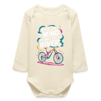 Inspirierendes Motivationsdesign für das Radfahren - Baby Organic Langarmbody - Natur - Vorne