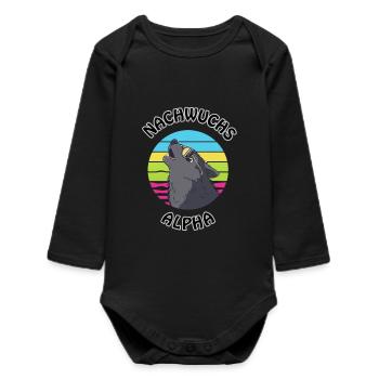 Offspring Alpha Wolf Baby Design - Baby Organic Long-Sleeved Bodysuit - black - Front