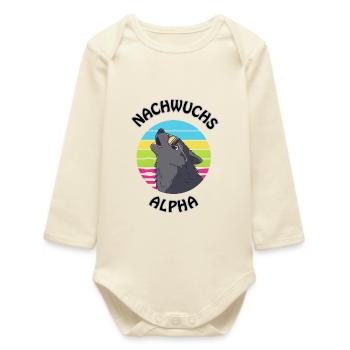 Offspring Alpha Wolf Baby Design - Baby Organic Long-Sleeved Bodysuit - soft Ecru - Front