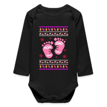 Ugly Christmas für die Tochter - Baby Organic Langarmbody - Schwarz - Vorne