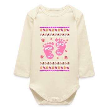 Ugly Christmas for the daughter - Baby Organic Long-Sleeved Bodysuit - soft Ecru - Front