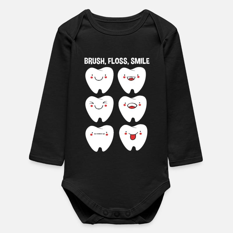 Receptionist Dentist - Baby Organic Long-Sleeved Bodysuit - black