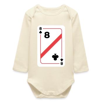 Cross Eight Playing Card Poker Card - Body bébé manches longues biologique - écru doux - Devant