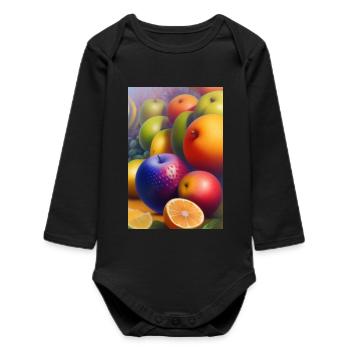 Fruit - Baby Organic Long-Sleeved Bodysuit - black - Front