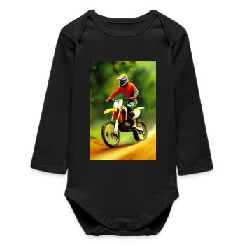 Motocross Riding - Baby Organic Long-Sleeved Bodysuit - black - Front